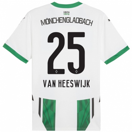 Kandiny Enfant Maillot Amber Van Heeswijk #25 Blanc Vert Tenues Domicile 2024/25 T-Shirt