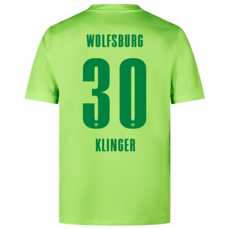 Kandiny Enfant Maillot Niklas Klinger #30 Vert Fluo Tenues Domicile 2024/25 T-Shirt