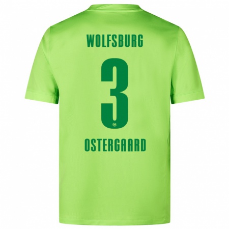 Kandiny Enfant Maillot Christian Östergaard #3 Vert Fluo Tenues Domicile 2024/25 T-Shirt