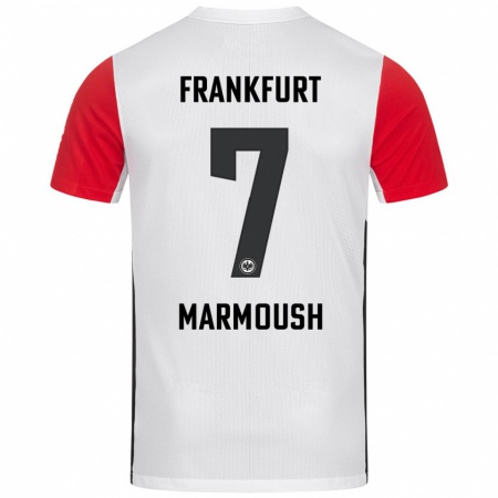 Kandiny Enfant Maillot Omar Marmoush #7 Blanc Rouge Tenues Domicile 2024/25 T-Shirt