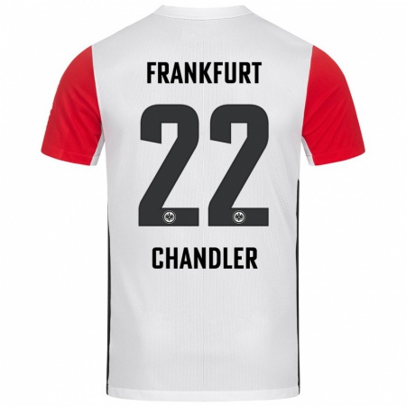 Kandiny Enfant Maillot Timothy Chandler #22 Blanc Rouge Tenues Domicile 2024/25 T-Shirt