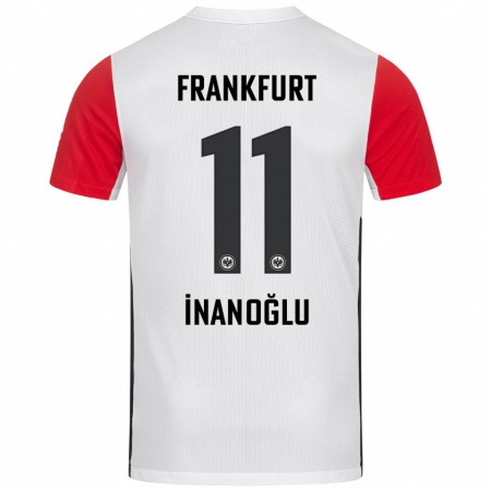 Kandiny Enfant Maillot Kaan İnanoğlu #11 Blanc Rouge Tenues Domicile 2024/25 T-Shirt