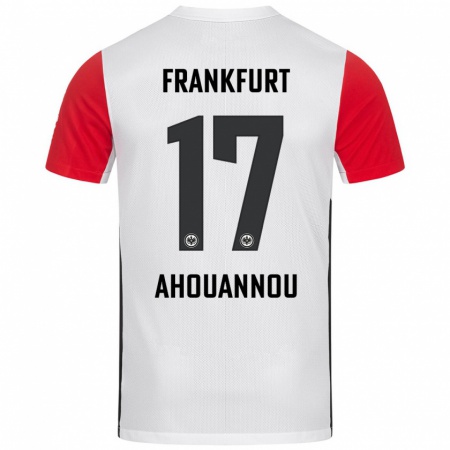 Kandiny Enfant Maillot Yannis Ahouannou #17 Blanc Rouge Tenues Domicile 2024/25 T-Shirt