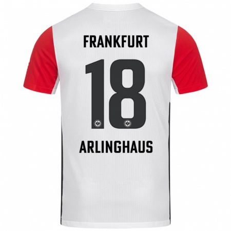 Kandiny Enfant Maillot Max Arlinghaus #18 Blanc Rouge Tenues Domicile 2024/25 T-Shirt