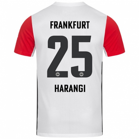 Kandiny Enfant Maillot Aiden Harangi #25 Blanc Rouge Tenues Domicile 2024/25 T-Shirt