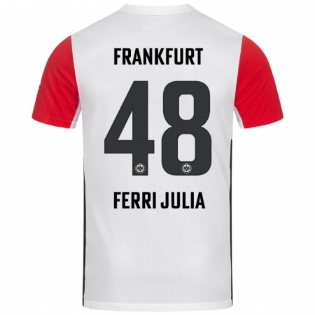 Kandiny Enfant Maillot Nacho Ferri #48 Blanc Rouge Tenues Domicile 2024/25 T-Shirt