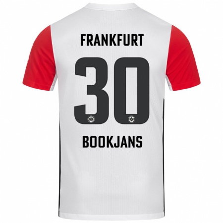 Kandiny Enfant Maillot Jakob Bookjans #30 Blanc Rouge Tenues Domicile 2024/25 T-Shirt