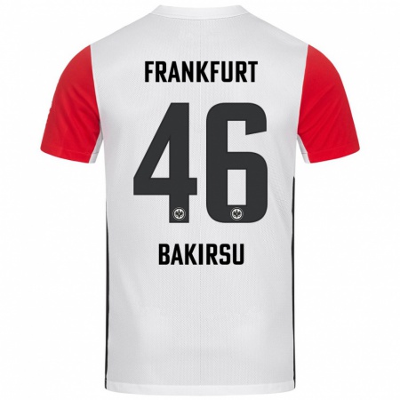 Kandiny Enfant Maillot Hüseyin Bakirsu #46 Blanc Rouge Tenues Domicile 2024/25 T-Shirt