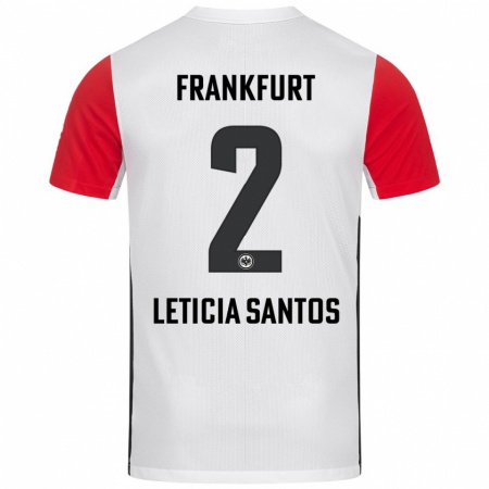 Kandiny Enfant Maillot Letícia Santos De Oliveira #2 Blanc Rouge Tenues Domicile 2024/25 T-Shirt