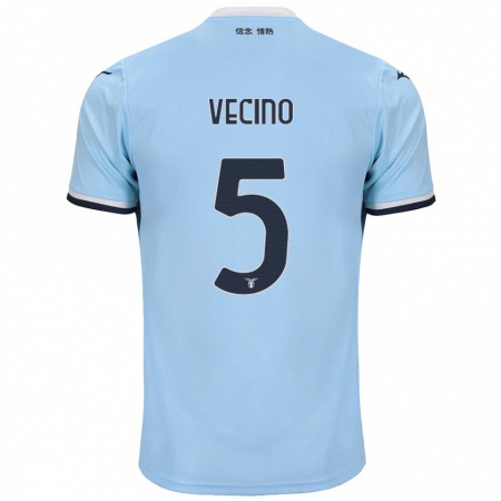 Kandiny Enfant Maillot Matías Vecino #5 Bleu Tenues Domicile 2024/25 T-Shirt