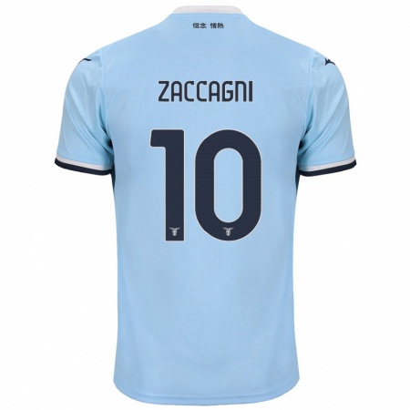 Kandiny Enfant Maillot Mattia Zaccagni #10 Bleu Tenues Domicile 2024/25 T-Shirt