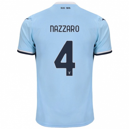 Kandiny Enfant Maillot Marco Nazzaro #4 Bleu Tenues Domicile 2024/25 T-Shirt