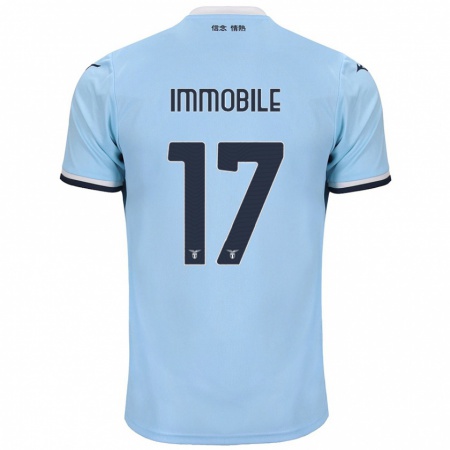 Kandiny Enfant Maillot Ciro Immobile #17 Bleu Tenues Domicile 2024/25 T-Shirt