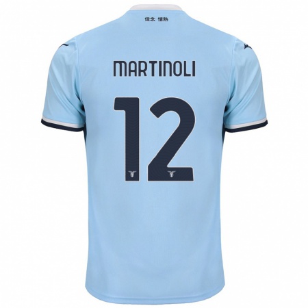 Kandiny Enfant Maillot Elettra Martinoli #12 Bleu Tenues Domicile 2024/25 T-Shirt