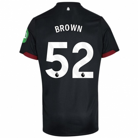 Kandiny Enfant Maillot Luis Brown #52 Noir Blanc Tenues Extérieur 2024/25 T-Shirt