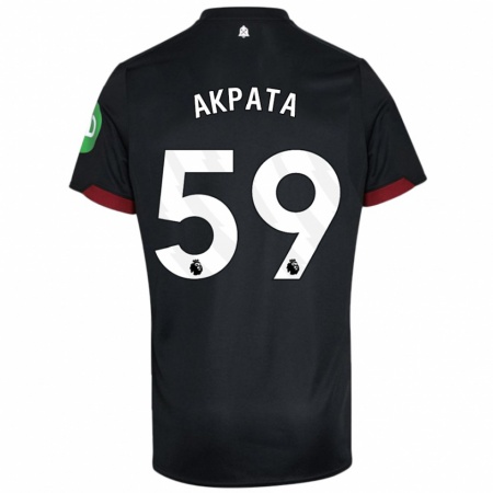 Kandiny Enfant Maillot Tyron Akpata #59 Noir Blanc Tenues Extérieur 2024/25 T-Shirt