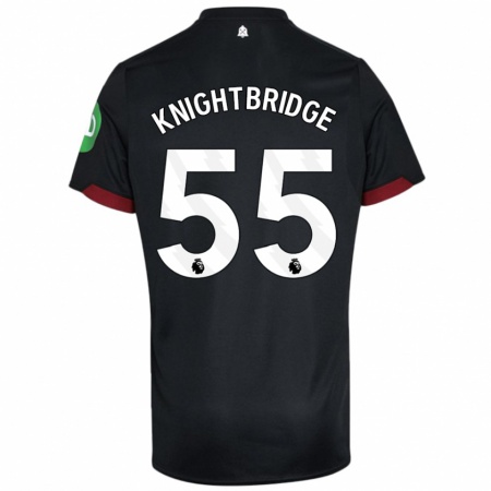 Kandiny Enfant Maillot Jacob Knightbridge #55 Noir Blanc Tenues Extérieur 2024/25 T-Shirt