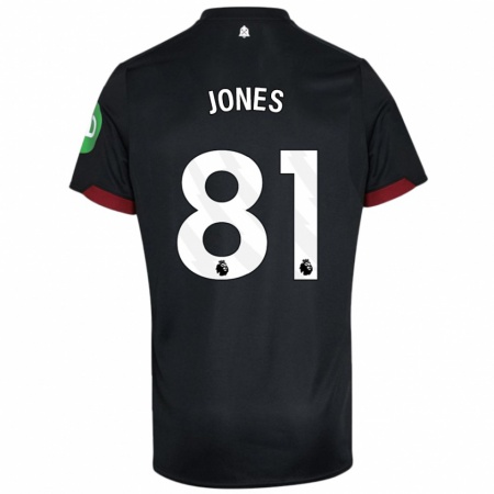 Kandiny Enfant Maillot Liam Jones #81 Noir Blanc Tenues Extérieur 2024/25 T-Shirt