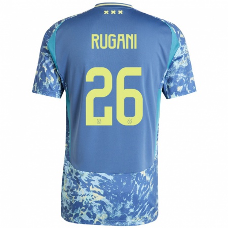 Kandiny Enfant Maillot Daniele Rugani #26 Gris Bleu Jaune Tenues Extérieur 2024/25 T-Shirt