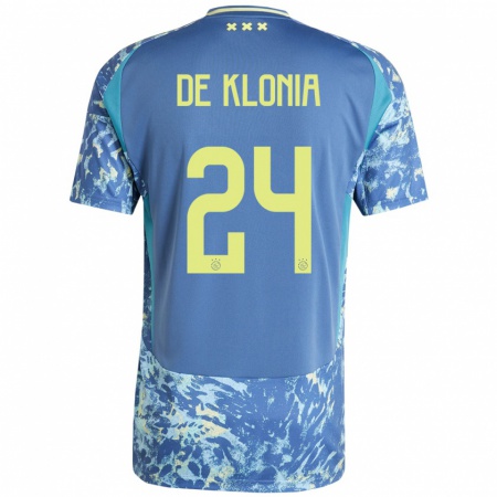 Kandiny Enfant Maillot Daliyah De Klonia #24 Gris Bleu Jaune Tenues Extérieur 2024/25 T-Shirt