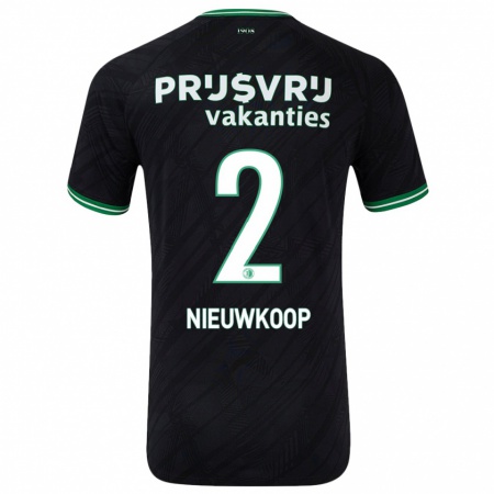 Kandiny Enfant Maillot Bart Nieuwkoop #2 Noir Vert Tenues Extérieur 2024/25 T-Shirt