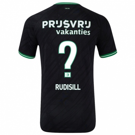 Kandiny Enfant Maillot Paulo Rudisill #0 Noir Vert Tenues Extérieur 2024/25 T-Shirt