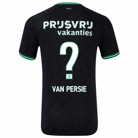 Kandiny Enfant Maillot Shaqueel Van Persie #0 Noir Vert Tenues Extérieur 2024/25 T-Shirt