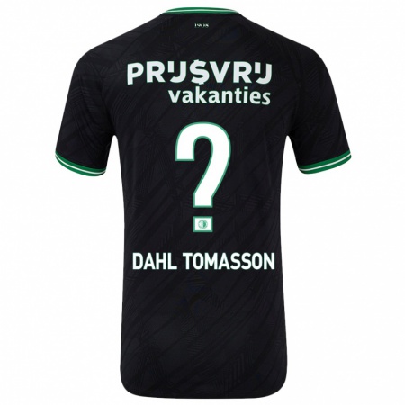 Kandiny Enfant Maillot Luca Dahl Tomasson #0 Noir Vert Tenues Extérieur 2024/25 T-Shirt