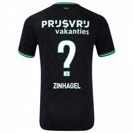 Kandiny Enfant Maillot Jivayno Zinhagel #0 Noir Vert Tenues Extérieur 2024/25 T-Shirt