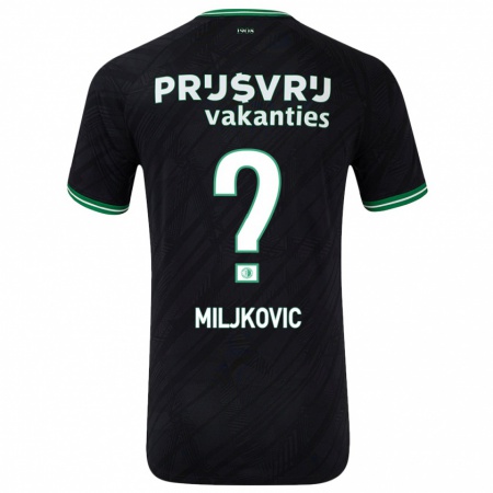 Kandiny Enfant Maillot Igor Miljkovic #0 Noir Vert Tenues Extérieur 2024/25 T-Shirt