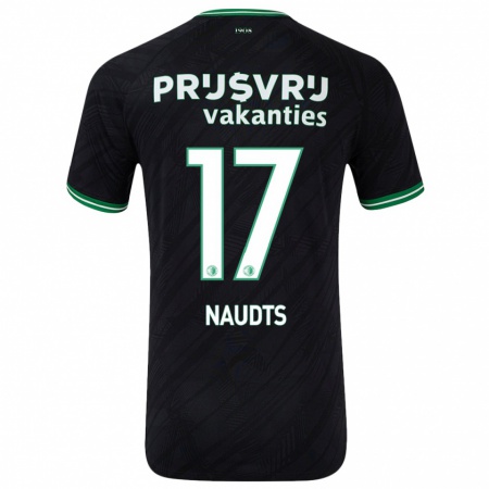 Kandiny Enfant Maillot Jamir Naudts #17 Noir Vert Tenues Extérieur 2024/25 T-Shirt