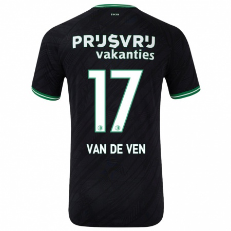 Kandiny Enfant Maillot Zoi Van De Ven #17 Noir Vert Tenues Extérieur 2024/25 T-Shirt