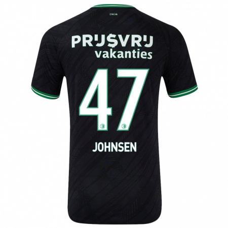 Kandiny Enfant Maillot Mikael Torset Johnsen #47 Noir Vert Tenues Extérieur 2024/25 T-Shirt