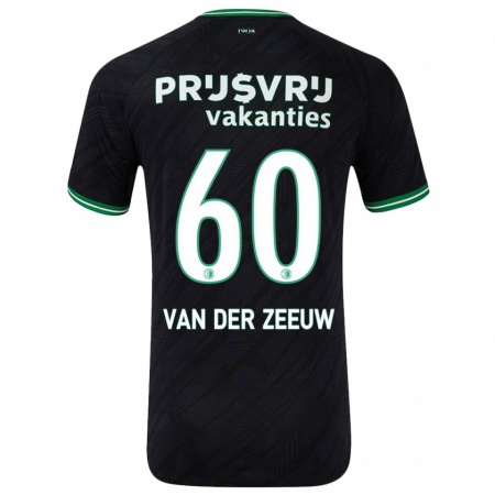 Kandiny Enfant Maillot Twan Van Der Zeeuw #60 Noir Vert Tenues Extérieur 2024/25 T-Shirt