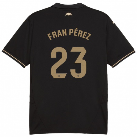 Kandiny Enfant Maillot Fran Pérez #23 Noir Tenues Extérieur 2024/25 T-Shirt