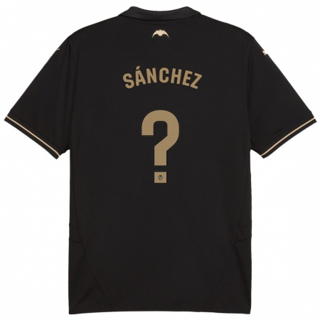 Kandiny Enfant Maillot Dani Sánchez #0 Noir Tenues Extérieur 2024/25 T-Shirt