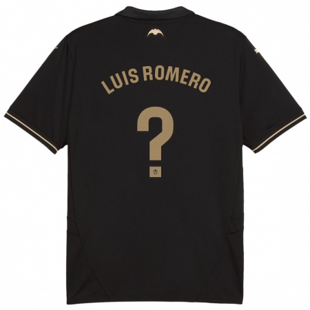 Kandiny Enfant Maillot Luis Romero #0 Noir Tenues Extérieur 2024/25 T-Shirt