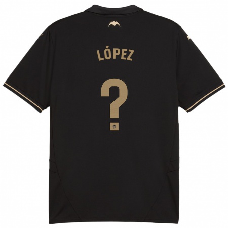 Kandiny Enfant Maillot Pablo López #0 Noir Tenues Extérieur 2024/25 T-Shirt