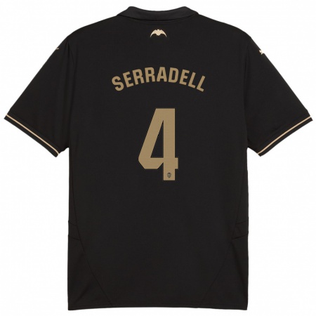 Kandiny Enfant Maillot Álex Serradell #4 Noir Tenues Extérieur 2024/25 T-Shirt