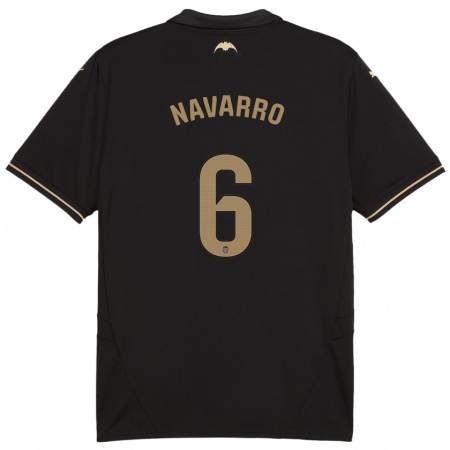 Kandiny Enfant Maillot Javi Navarro #6 Noir Tenues Extérieur 2024/25 T-Shirt