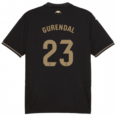 Kandiny Enfant Maillot Alexander Gurendal #23 Noir Tenues Extérieur 2024/25 T-Shirt