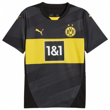 Kandiny Enfant Maillot Mathis Albert #7 Noir Jaune Tenues Extérieur 2024/25 T-Shirt