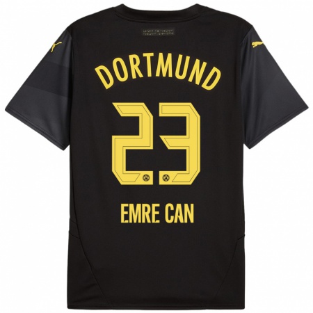 Kandiny Enfant Maillot Emre Can #23 Noir Jaune Tenues Extérieur 2024/25 T-Shirt