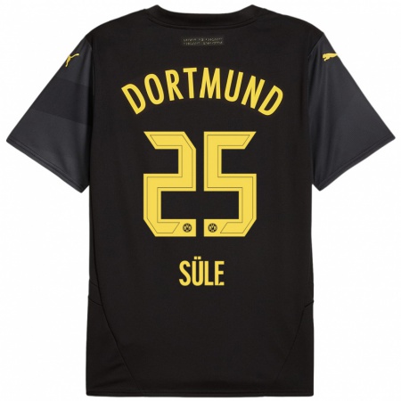 Kandiny Enfant Maillot Niklas Süle #25 Noir Jaune Tenues Extérieur 2024/25 T-Shirt