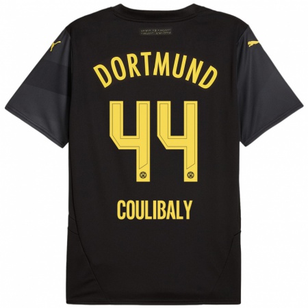 Kandiny Enfant Maillot Soumaïla Coulibaly #44 Noir Jaune Tenues Extérieur 2024/25 T-Shirt