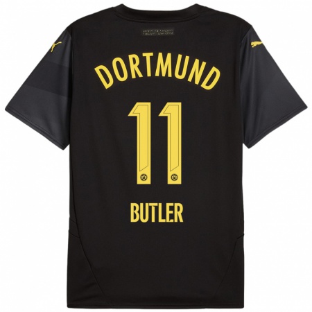 Kandiny Enfant Maillot Justin Butler #11 Noir Jaune Tenues Extérieur 2024/25 T-Shirt