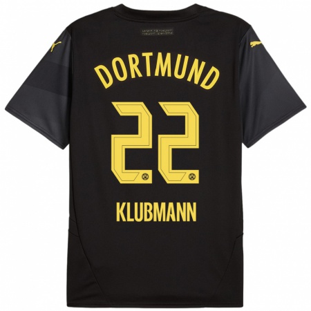 Kandiny Enfant Maillot Leon Klubmann #22 Noir Jaune Tenues Extérieur 2024/25 T-Shirt