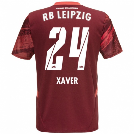 Kandiny Enfant Maillot Xaver Schlager #24 Bordeaux Tenues Extérieur 2024/25 T-Shirt