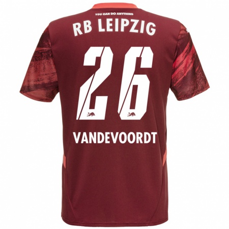 Kandiny Enfant Maillot Maarten Vandevoordt #26 Bordeaux Tenues Extérieur 2024/25 T-Shirt