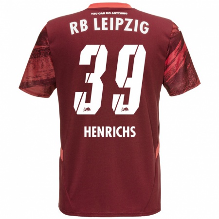 Kandiny Enfant Maillot Benjamin Henrichs #39 Bordeaux Tenues Extérieur 2024/25 T-Shirt